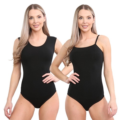 Body donna cotone nero basic